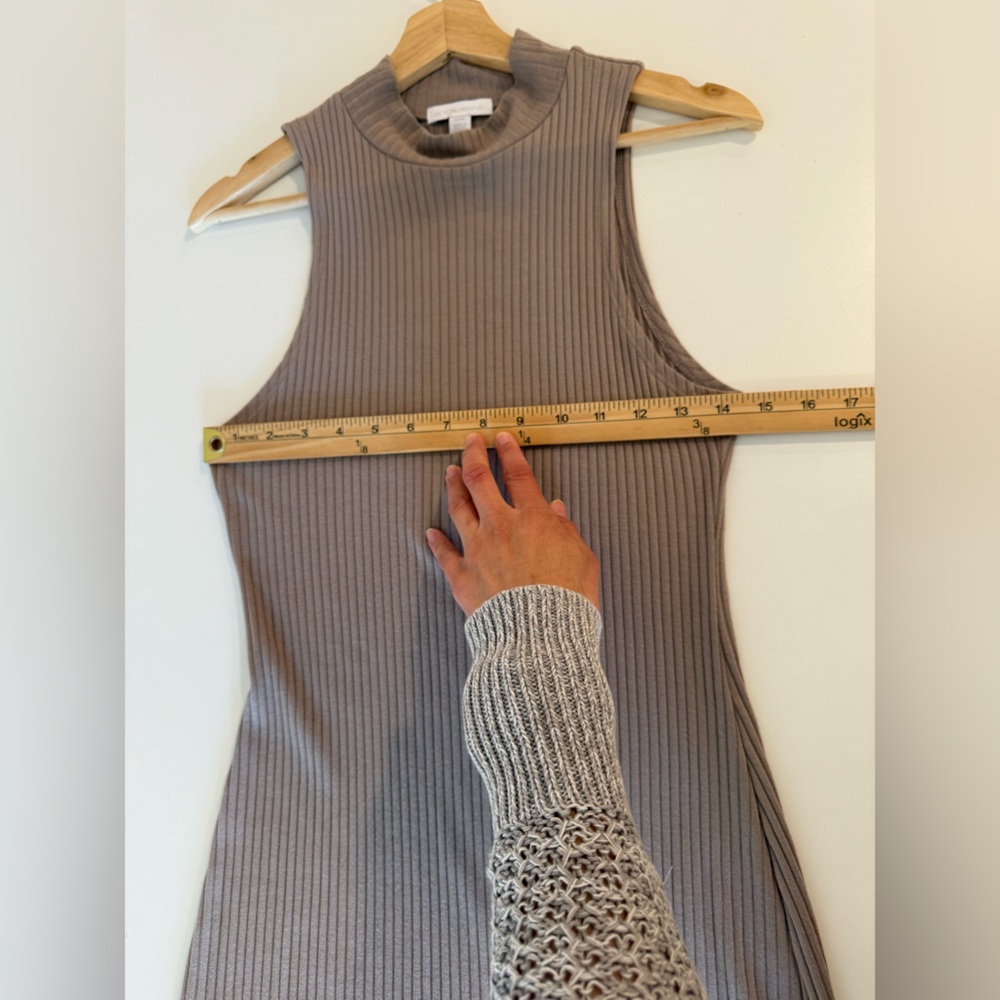 Beyond Yoga Well Traveled Taupe Rib Knit Athleisure Midi Dress Sz Small - Picture 14 of 16